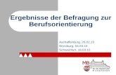 Ergebnisse der Befragung zur Berufsorientierung Aschaffenburg, 26.02.15 Würzburg, 04.03.15 Schweinfurt, 18.03.15.