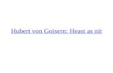 Hubert von Goisern: Heast as nit. Das war Hubert von Goisern und die original Alpinkatzen mit Heast as net (1992) Hubert von Goisern ist sehr kreativ: