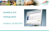 Deskline 3.0 ® Infotag 2012 Koblenz,14.08.2012. Zahlen und Fakten (Stand Juli 2012)  8.549 Unterkünfte, davon 4.793 online buchbar  27.814 Veranstaltungen.
