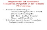 1.Theoretische Grundlagen: - Wesen und Gegenstand der Stilistik - Stilistische Grundbegriffe: Stil – Text – Struktur - Funktion - Makro- und Mikrostilistik.