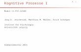 0 - 1 Kognitive Prozesse I Modul 11-PSY-22103 Jörg D. Jescheniak, Matthias M. Müller, Erich Schröger Institut für Psychologie Universität Leipzig Sommersemester.