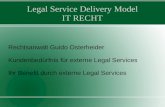 Legal Service Delivery Model IT RECHT Rechtsanwalt Guido Osterheider Kundenbedürfnis für externe Legal Services Ihr Benefit durch externe Legal Services.