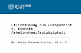 Pflicht¼bung aus Europarecht 6. Einheit Arbeitnehmerfreiz¼gigkeit Dr. Marie-Therese Richter, BA LL.M