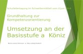 Schulleitertagung im Schwellenmätteli vom 4.Juni 2014 Grundhaltung zur Kompetenzorientierung Umsetzung an der Basisstufe a Köniz Marie-Louise Fehlmann.