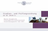 Studien- und Prüfungsordnung ab WS 2010/11 Master Europäische Ethnologie/Kulturwissenschaft Orientierungswoche SoSe 2015.