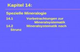 Kapitel 14: 14.1Vorbetrachtungen zur Mineralsystematik 14.2Mineralsystematik nach Strunz Spezielle Mineralogie.