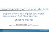 Christine Trauner Commissioning of the pixel detector Christine Trauner durchgeführt am CERN unter der Anleitung von Hr. Prof. Dr. Chiochia Dependency.