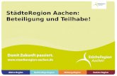 StädteRegion Aachen: Beteiligung und Teilhabe!. Gliederung 1. Allgemeine Ziele der Bürgerbeteiligung 2. Interne Beteiligung 3. Externe Beteiligung .