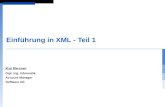 Einführung in XML - Teil 1 Kai Besser Dipl. Ing. Informatik Account Manager Software AG.