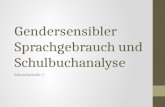 Gendersensibler Sprachgebrauch und Schulbuchanalyse Sekundarstufe 1.