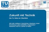 Zukunft mit Technik Die TU Wien im Überblick 200-Jahr-Jubiläum | Geschichte | Absolvent_innen Forschung | Lehre | Mobilität | Organisation Standorte |