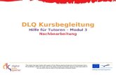 DLQ Kursbegleitung Hilfe für Tutoren – Modul 3 Nachbearbeitung.