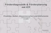 1 Prozesse, Rollen, Zusammenarbeit und Instrumente SZH-Kongress 2.9.2015 Raphael Gschwend   Förderdiagnostik & Förderplanung mit ICF