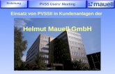 Einsatz von PVSSII in Kundenanlagen der Helmut Mauell GmbH PVSS Users‘ Meeting Einleitung.