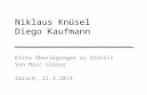 Niklaus Knüsel Diego Kaufmann Erste Überlegungen zu Stöckli Von Marc Gläser Zürich, 21.3.2014 1.