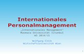 „Internationales Management“ Marmara Universität Istanbul WS 2014/15 Wolfgang Elšik Wirtschaftsuniversität Wien 1.