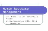 Human Resource Management Dr. habil Dilek Zamantılı Nayır Wintersemester 2014-2015 7. Semester.