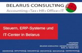 Ulf Schneider Geschäftsführer BELARUS CONSULITNG / GERMANY CONSULTING Berlin, 22. Oktober 2012 Steuern, ERP-Systeme und IT-Center in Belarus.