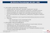 QB klinische Pharmakologie WS 2007 / 2008 Lehrbereich Allgemeinmedizin der Universität Bonn Lehrziele arterielle Hypertonie: Problematik der Definition.