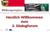 Herzlich Willkommen zum 2. Dialogforum 1 Bildungsregion.