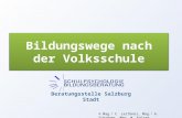 Bildungswege nach der Volksschule Beratungsstelle Salzburg Stadt © Mag. a C. Leithner, Mag. a A. Schröger, Mag. W. Kaiser.