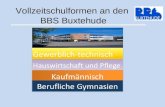 Vollzeitschulformen an den BBS Buxtehude Berufliche Gymnasien Gewerblich-technisch Hauswirtschaft und Pflege Kaufmännisch.