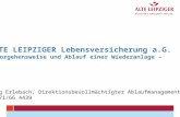 ALTE LEIPZIGER Lebensversicherung a.G. – Vorgehensweise und Ablauf einer Wiederanlage – Jörg Erlebach, Direktionsbevollmächtigter Ablaufmanagement 06171/66.