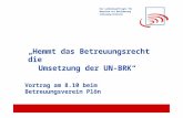 Der Landesbeauftragte für Menschen mit Behinderung Schleswig-Holstein „Hemmt das Betreuungsrecht die Umsetzung der UN-BRK“ Vortrag am 8.10 beim Betreuungsverein.