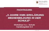 10. März 2015 FACHTAGUNG „3 JAHRE KMK-ERKLÄRUNG MEDIENBILDUNG IN DER SCHULE“ Workshop II a – Schule Handlungsfeld 3.3.
