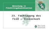 Abteilung 11 Flüchtlingskoordination 23. Fachtagung des FLGÖ – Steiermark.