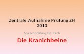 Zentrale Aufnahme Prüfung ZH 2013 Sprachprüfung Deutsch Die Kranichbeine.