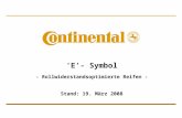 ‘E‘- Symbol - Rollwiderstandsoptimierte Reifen - Stand: 19. März 2008.