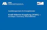 Ausbildungscharts für Energieberater Kraft-Wärme-Kopplung (KWK) – Grundlagen, Anwendung, Wirtschaftlichkeit.