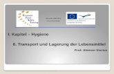 I. Kapitel – Hygiene 6. Transport und Lagerung der Lebensmittel Prof. Aleman Viorica.