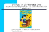 Copyright 2004 Dr. Dagmar Bergs-Winkels / Carolin Gieseke Die Uni in der Kinder-Uni Ergebnisse der Begleitstudie zur ersten Münsteraner Kinder-Uni.