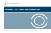 AV dual an den Beruflichen Schulen im Rems-Murr-Kreis, Schuljahr 2014/15 Evaluation: AV dual im Rems-Murr-Kreis.