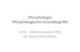 Morphologie Morphologische Grundbegriffe I LMA – Wintersemester 2015 Dr. Ileana-Maria Ratcu.