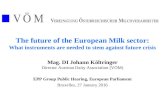 The future of the European Milk sector: What instruments are needed to stem against future crisis Mag. DI Johann Költringer Director Austrian Dairy Association.