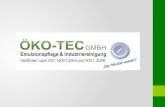 Das Unternehmen Die Firma ÖKO-TEC GmbH ist ein seit Jahren etabliertes Unternehmen im Bereich der Emulsionspflege und der Industriereinigung. SERVICE.
