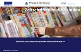 Leitfaden 2015/2016 für Lehrkräfte der Klassenstufen 3-4 Zeitschriften in die Schulen © Stiftung Lesen, Mainz 2015.
