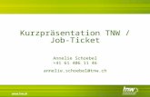 Kurzpräsentation TNW / Job- Ticket Annelie Schoebel +41 61 406 11 46 annelie.schoebel@tnw.ch.