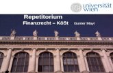 Repetitorium Finanzrecht – KöSt Gunter Mayr. Besteuerung von Gesellschaften (Auszug)