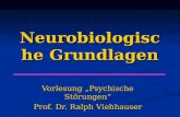 Neurobiologische Grundlagen Vorlesung „Psychische Störungen“ Prof. Dr. Ralph Viehhauser.