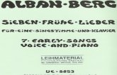 Alban Berg - 7 Lieder