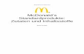 McDonald's Standardprodukte: Zutaten und Inhaltsstoffe