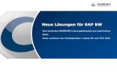 Neue Lösungen für SAP BW - die technische Sicht auf vier konkrete AGIMENDO-Lösungsbeispiele
