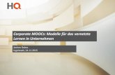 Corporate MOOCs: Modelle für das vernetzte Lernen in Unternehmen