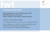 Vorlesung Open Data: Informationen zur Vorlesung und Einführung ins Thema Open Data und Open Government