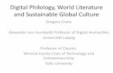 [DCSB] Gregory Crane (University of Leipzig): "Digital Philology, World Literature, and sustainable Global Culture"