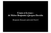 L'aura et la trace : de Walter Benjamin à Jacques Derrida